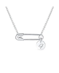Bling Jewelry Script Alphabet A-z Solidarity Pendant Necklace Sterling Silver Safety Pin Design