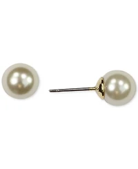 Anne Klein Gold-tone 8MM Imitation Pearl Stud Earrings