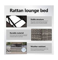 Patio Bed Gray 76.8"x23.6" Poly Rattan