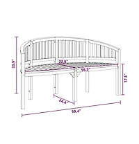 Banana Bench 59.4" Solid Teak Wood