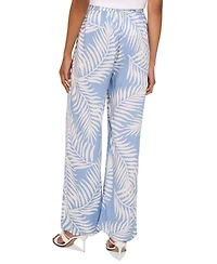 Vince Camuto Women's Tropical-Print Mid-Rise Drawstring Pants
