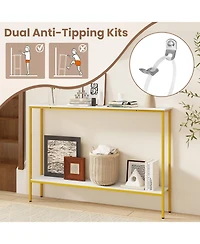 Console Table with Shelf with Dual Anti-Tipping Kits