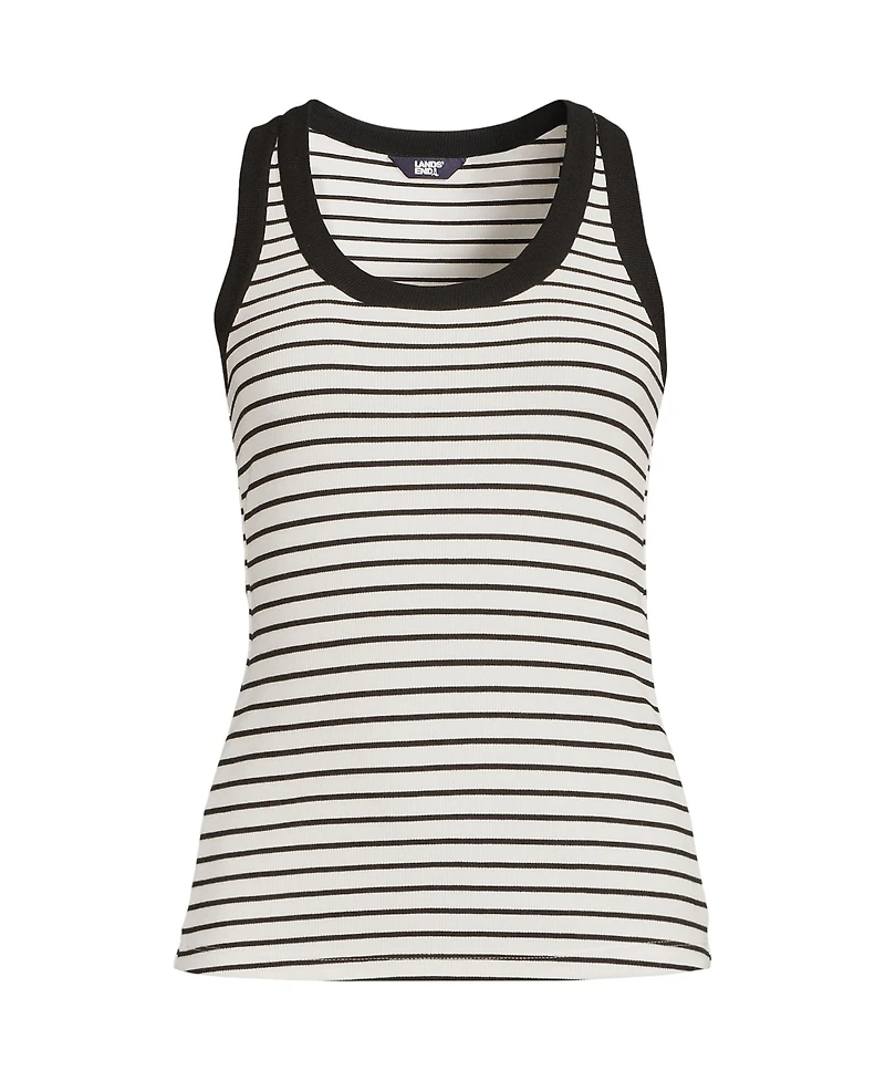 Lands' End Plus Drapey Rib Fitted Tank Top
