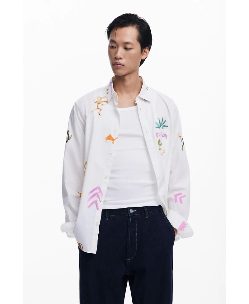 Desigual Men's Shirt with ethnic patterns