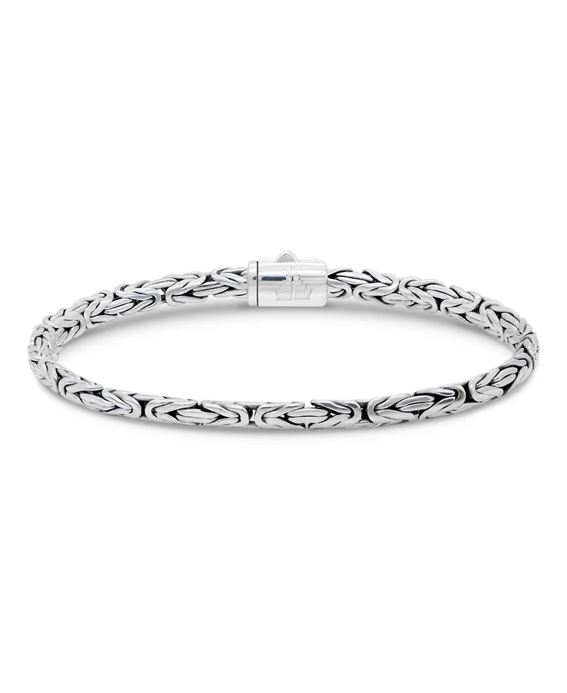 Black Spinel & Sterling Silver Borobudur Oval 5mm Chain Bracelet, X-Large 8.5 in