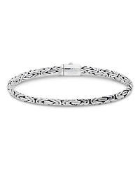 Black Spinel & Sterling Silver Borobudur Oval 5mm Chain Bracelet, X-Large 8.5 in