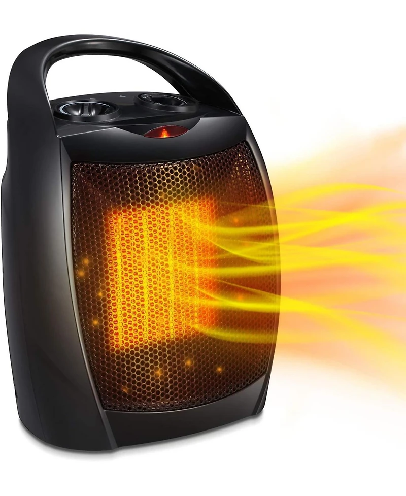 Kismile Small Electric Space Heater Ceramic Heater,Portable Fan for Office with Adjustable Thermostat and Overheat Protection Etl Listed
