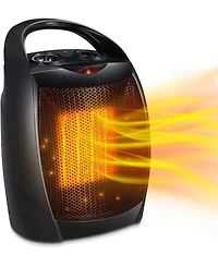 Kismile Small Electric Space Heater Ceramic Heater,Portable Fan for Office with Adjustable Thermostat and Overheat Protection Etl Listed