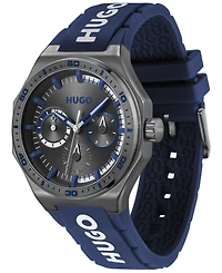 Hugo Boss Men's Grail Sport Quartz Multifunction Blue Silicone Watch, 44mm