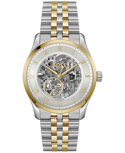 Hugo Boss Men's Principle Skeleton Mech-Automatic Two-Tone Stainless-Steel Watch, 41mm