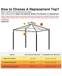 Yescom 8x8Ft 2-Tier Gazebo Top Replacement UV30+ for 2 Tier Outdoor Patio Canopy Cover Party Backyard Garden Blue