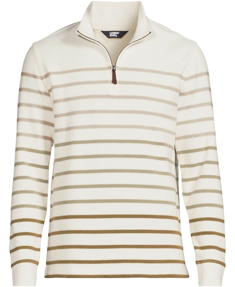 Lands' End Men's Bedford Rib Casual Quarter Zip Sweater