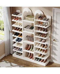 Tribesigns 13-Tier Shoe Rack, Freestanding Tall Entryway Shoe Organizer with Open Shelves, 40 Pairs Wide Wooden Shoe Shelf Shoe Storage Cabinet