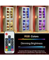 Tribesigns Tall Shoe Cabinet with Acrylic Doors and Led Lights, 8-Tier Entryway Storage Rack Adjustable Shelves Hanging Hooks
