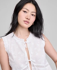 And Now This Women's Cotton Tie-Front Sleeveless Top, Exclusively at Macy's