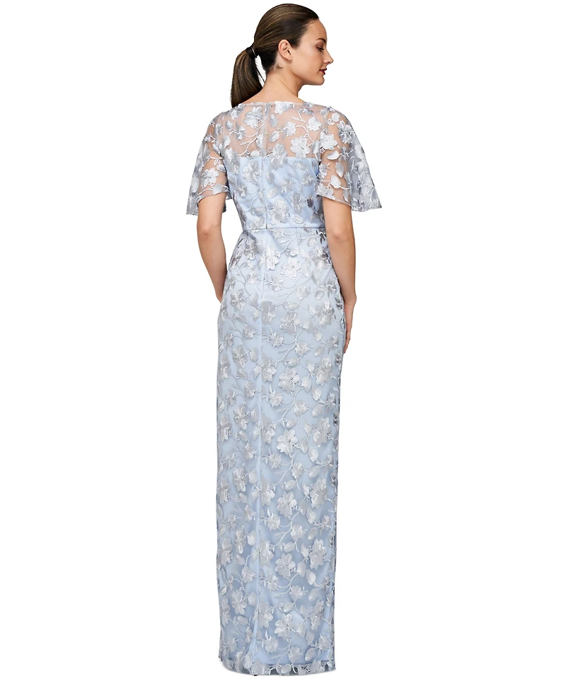 Js Collections Women's Brooke Embroidered Column Gown