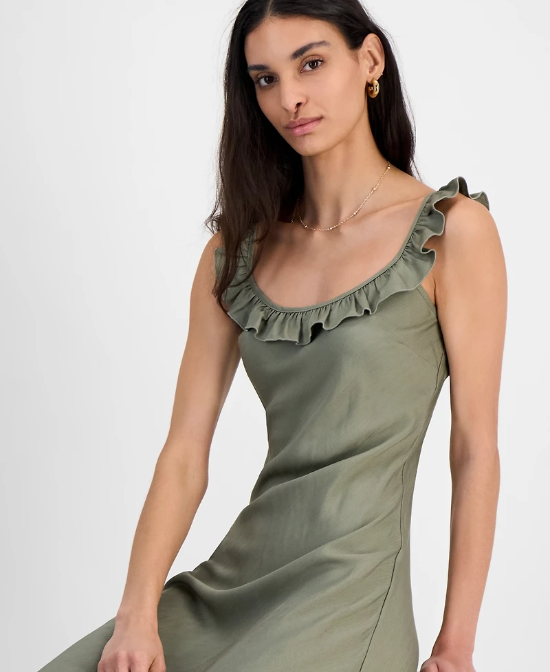 And Now This Women's Ruffle-Trim Scoop-Neck Slip Dress, Exclusively at Macy's