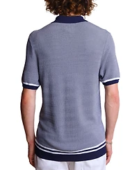 Paisley & Gray Men's Slim Fit Short Sleeve Full Placket Retro Polo Shirt