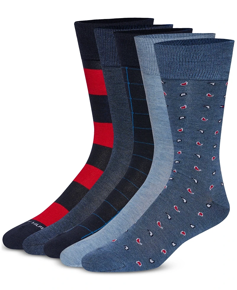 Tommy Hilfiger Men's 5-Pk. Rugby Crew Socks