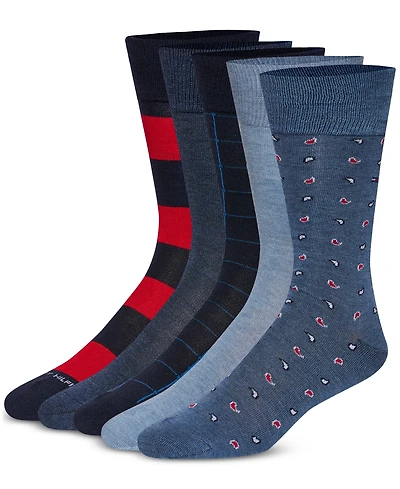 Tommy Hilfiger Men's 5-Pk. Rugby Crew Socks