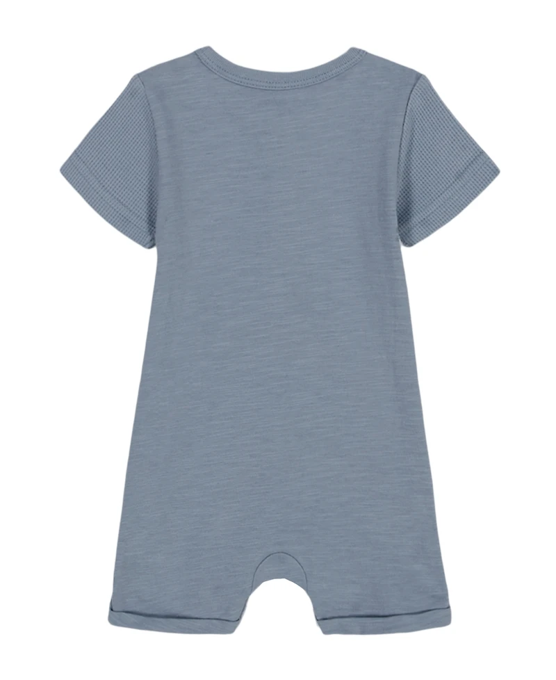 Calvin Klein Baby Boys Slub Jersey Button-Up Shorts Coverall