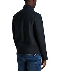 Karl Lagerfeld Men's Faux-Leather Moto Jacket