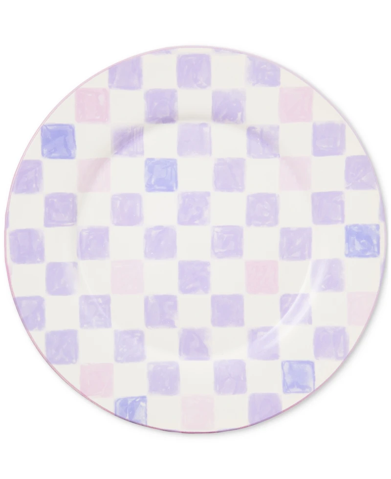 Mackenzie-Childs Lilac Check Round Platter