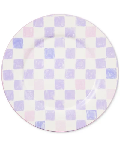 Mackenzie-Childs Lilac Check Round Platter