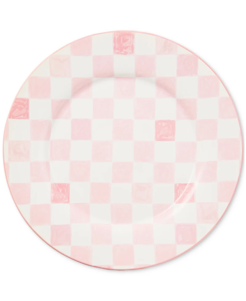 Mackenzie-Childs Pink Check Round Platter