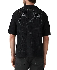 Levi's Men's Straight-Fit Pointelle Crochet Button-Down Camp Shirt