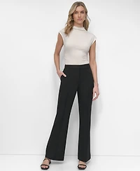 Dkny Women's Pintuck Mid-Rise Flare-Leg Pants