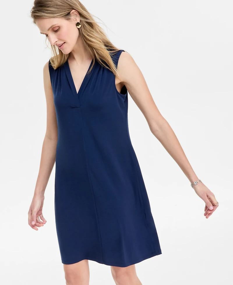 Jm Collection Women's V-Neck A-Line Dress, Exclusively at Macy's