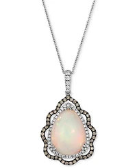 Le Vian Neopolitan Opal (3-1/2 ct. t.w.), Nude Diamond (1/4 t.w.) & Chocolate (1/3 Pendant 20" Necklace 14k Strawberry Gold