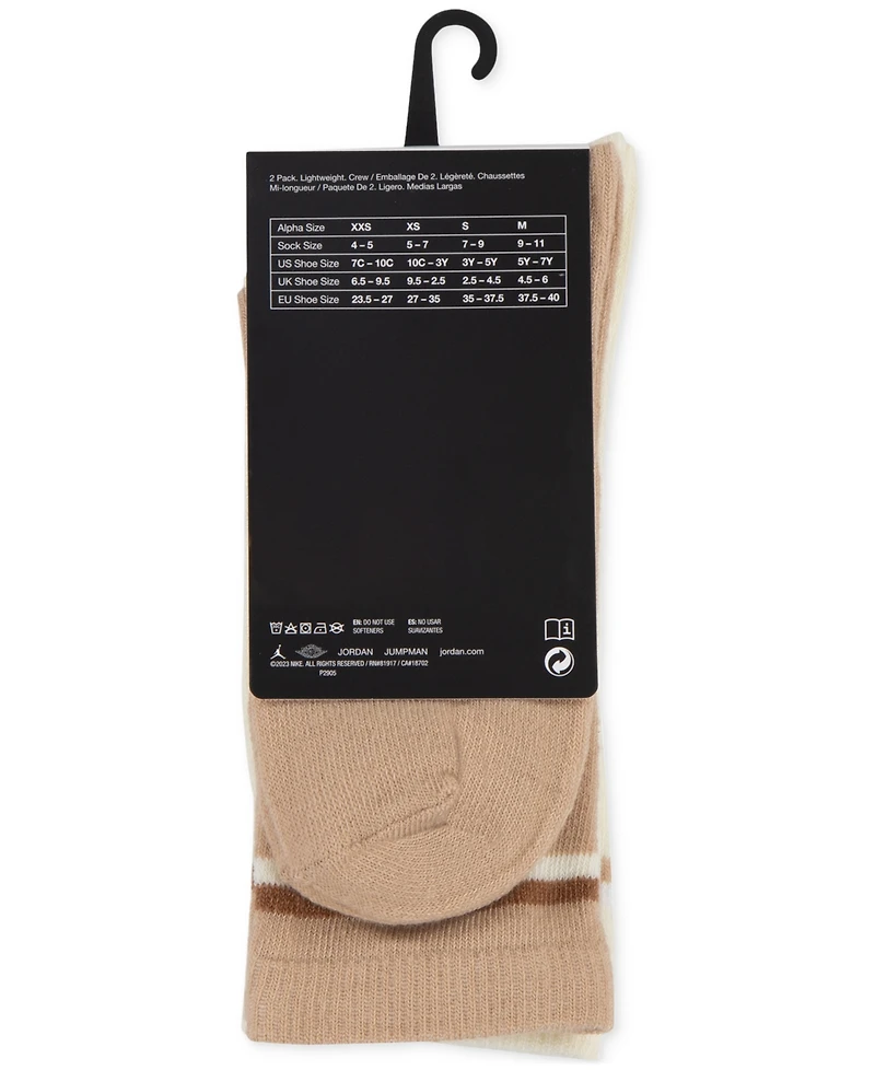 Jordan Big Kids Diamond Logo High Crew Socks, Set of 2