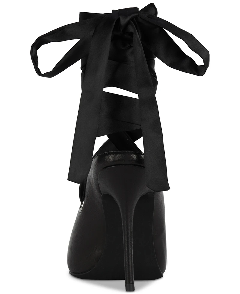 Jeffrey Campbell Grateau Sculpted High-Heel Lace-Up Mules
