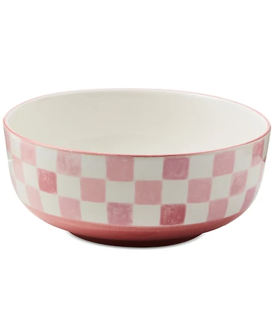 MacKenzie-Childs Pink Check Serving Bowl, 112-oz.