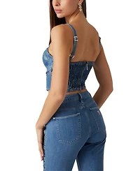 Guess Women's Lace-Up Marsy Bustier Top