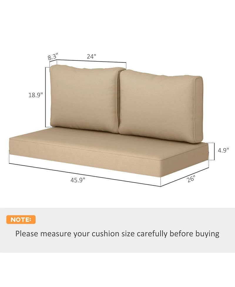 Outsunny 5 Patio Furniture Cushions Outdoor Loveseat