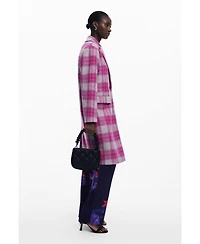 Desigual Women's Pink tartan coat