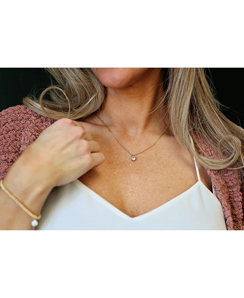 Non-Tarnishing 14k Gold Filled Chain with 6mm Cubic Zirconia Necklace