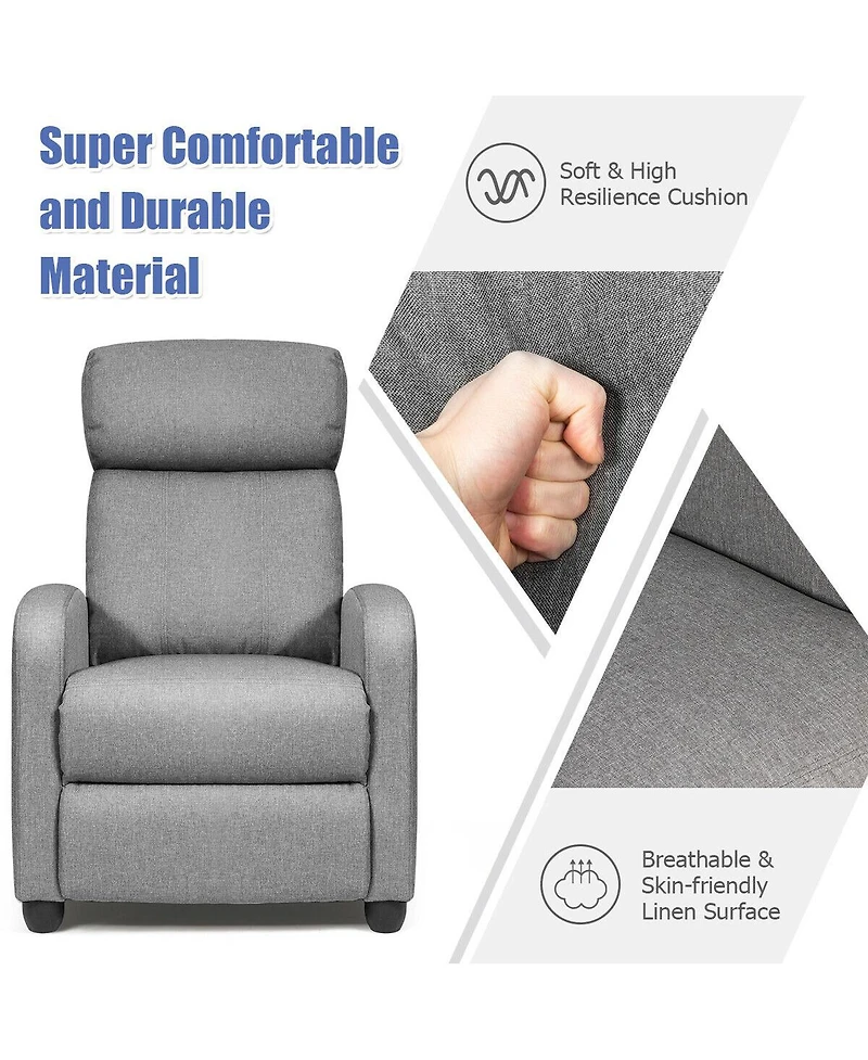 Recliner Sofa Wingback Chair with Massage Function