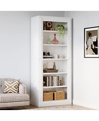Tribesigns Tall White Bookcase, 6-Tier Modern Wood Bookshelf, 73 Inch Freestanding Display Storage Shelves for Living Room, Home Office, Bedroom