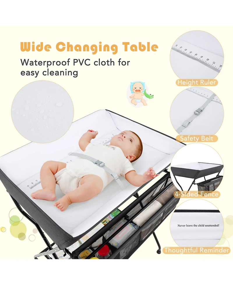 Gouun Baby Storage Folding Diaper Changing Table