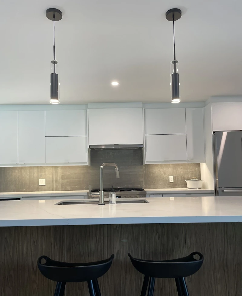 Dainolite 12" Metal Glass Luna 6W Led Pendant with Glass