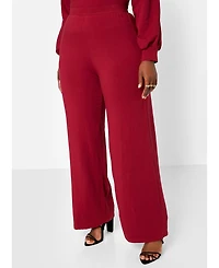 Rebdolls Plus Women's No Exceptions Cotton Wide Leg Pants
