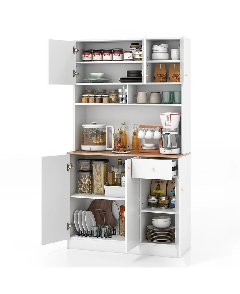 Pantry Cabinet with Built-in Outlets for Convenient Dining Room Storage