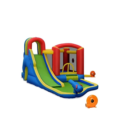 Inflatable Kids Bounce House Castle with Blower Fun and Durable Playset for Outdoor Entertainment