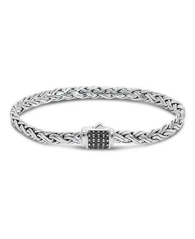 Black Spinel & Sterling Silver Paddy Oval 5mm Chain Bracelet