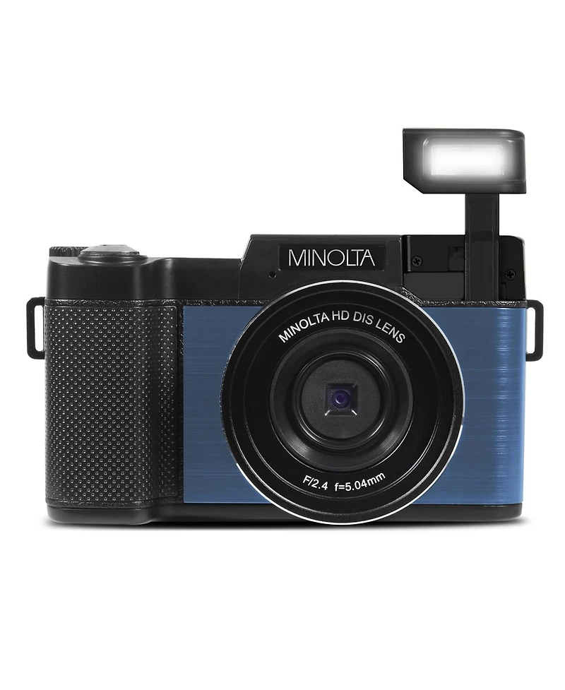 Minolta MND30 30MP 2.7K Qhd 3.0" Lcd Screen Digital Camera, Blue, With micro Sd Card and Slinger Camera Bag