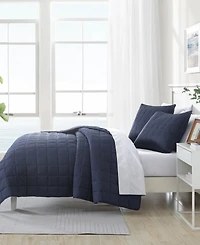 Closeout! Nautica Solid Brushed Micro Jersey 3-Pc. Quilt Set